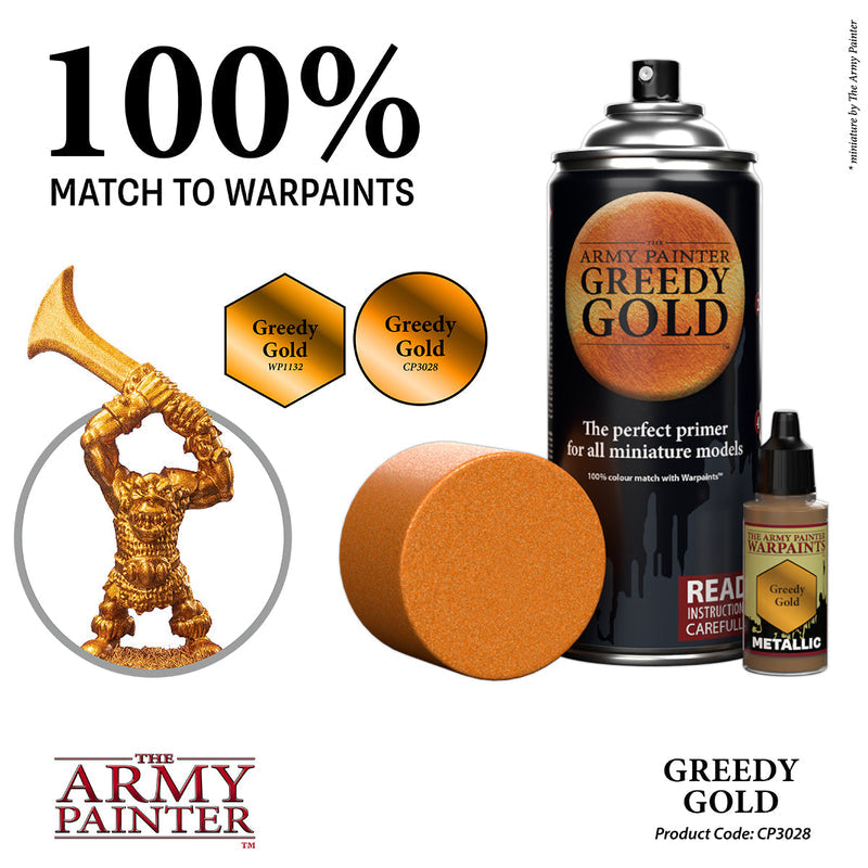 Army Painter Sprays - Colour Primer: Greedy Gold