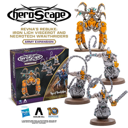 Heroscape - Revna's Rebuke: Iron Lich Viscerot and Necrotech Wraithriders Army Expansion (PRECOMMANDE)