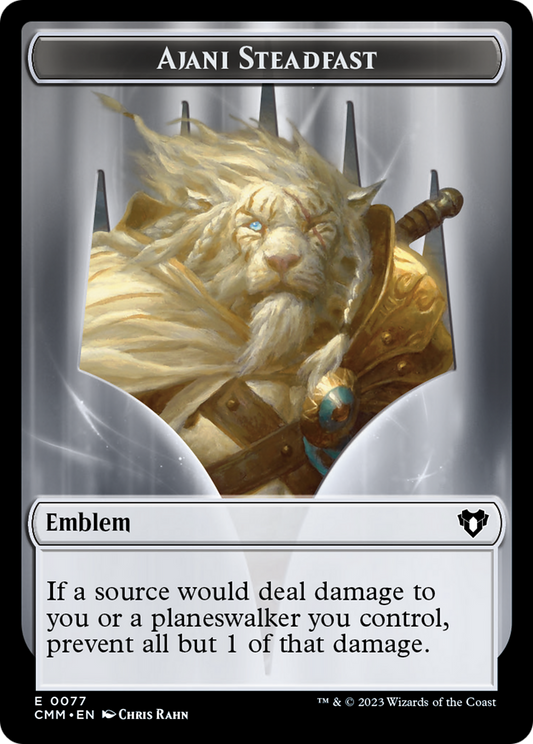 Ajani Steadfast Emblem // Wizard Double-Sided Token [Commander Masters Tokens]