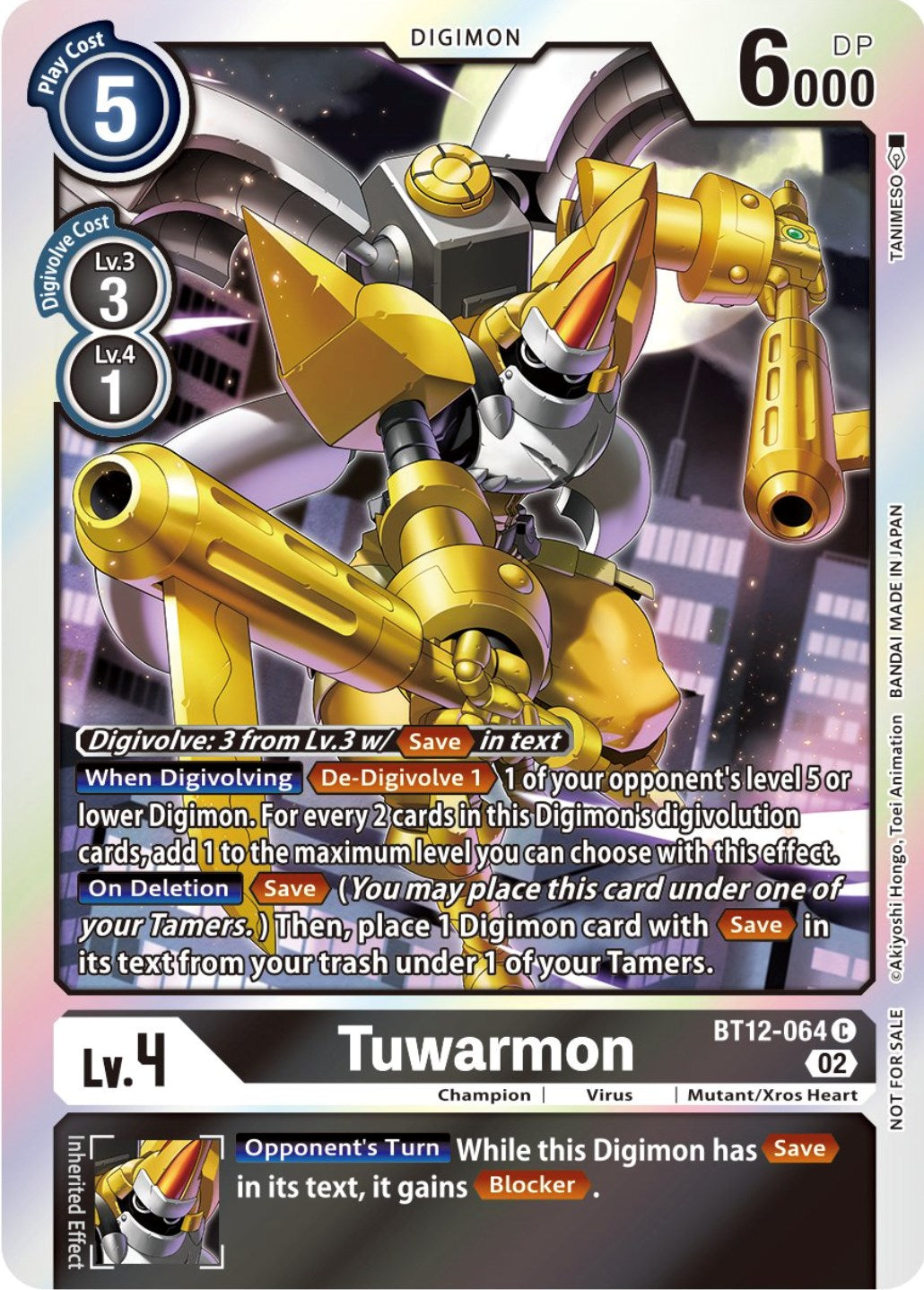 digimon card game bt12 Tuwarmon [BT12-064] (Box Topper) [Across Time] – Boutique Le Chevalier