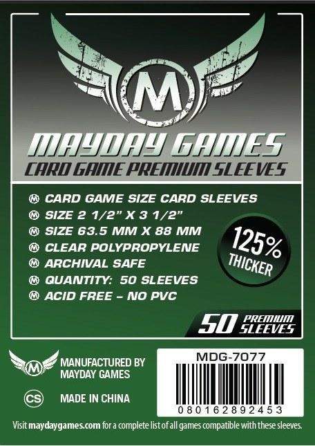 Mayday Games Premium Sleeves 63.5x88mm 50ct