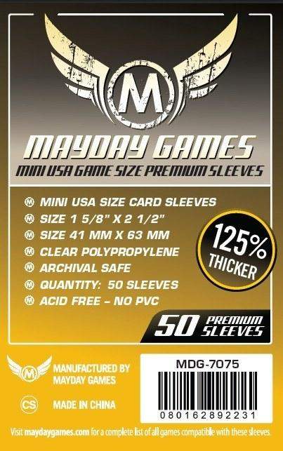 Mayday Games Premium Sleeves 41x63mm 50ct
