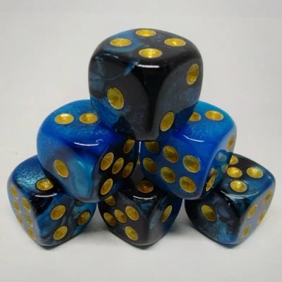 DiceGoblin - Bleu & Noir/Doré 30d6