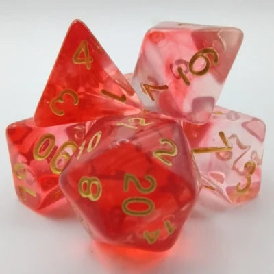 Lumina - Translucide Rouge/Doré 7-Dice Set