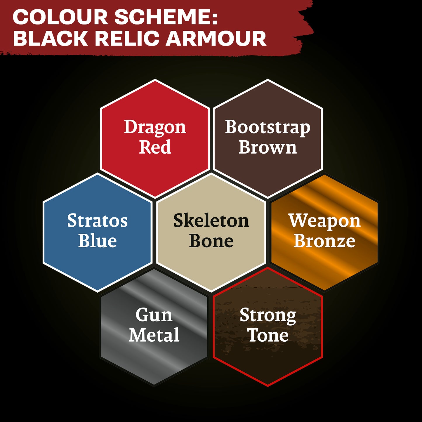 Combat Se7ens - Black Relic Armour Paint Set