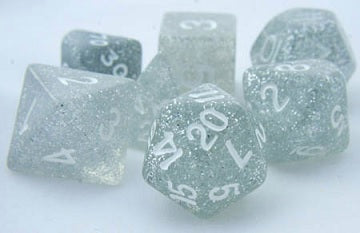 Koplow - Glitter Clear 7-Dice Set