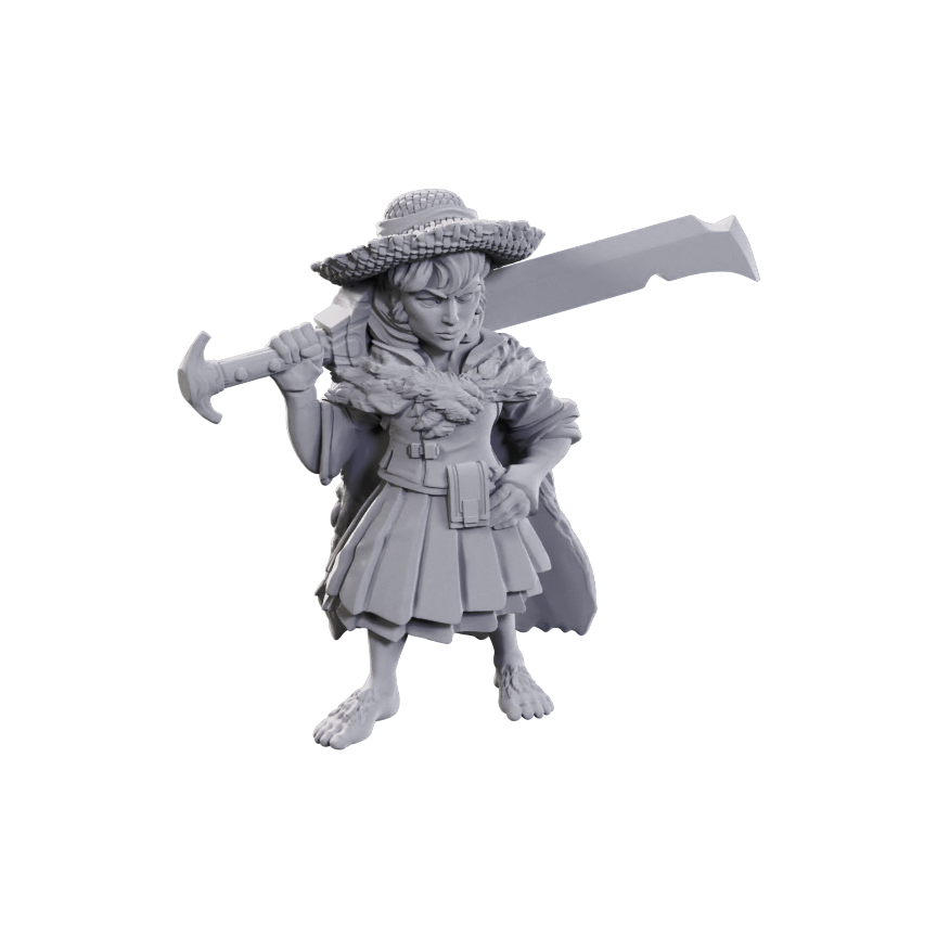 PF Unpainted - Female Halfling Magus Low-Level (90711)