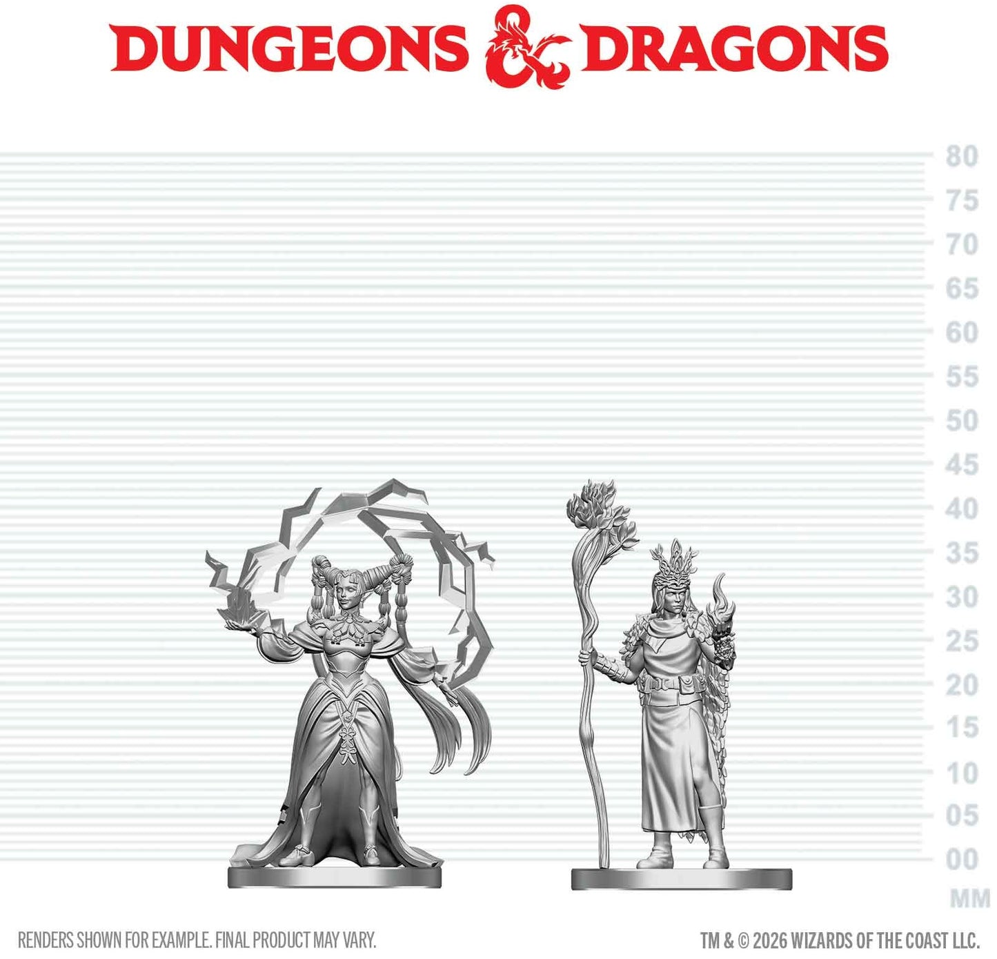 D&D Unpainted - Human Druid & Elf Sorcerer