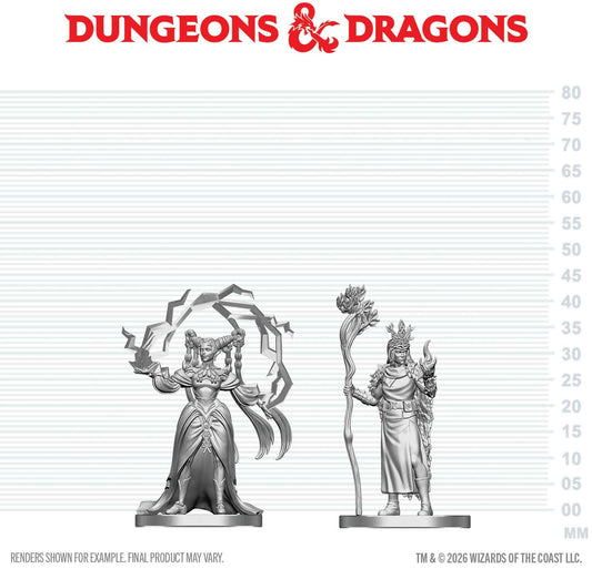 D&D Unpainted - Human Druid & Elf Sorcerer