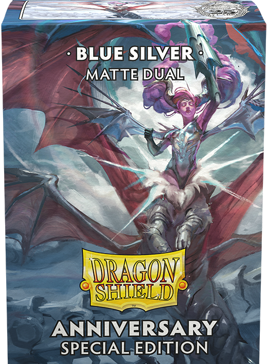 Dragon Shield Dual Matte Sleeves Anniversary Special Edition Blue Silver 100CT