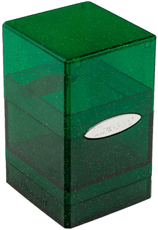 UP Satin Tower Glitter Deck Box Green 100+