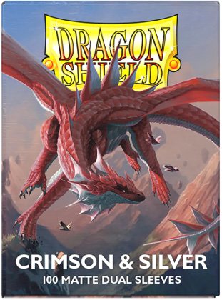 Dragon Shield Dual Matte Sleeves Crimson & Silver 100CT