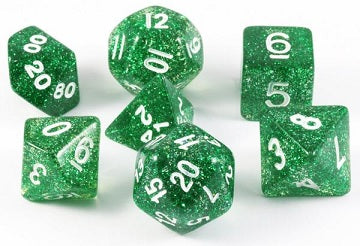 Koplow - Glitter Green 7-Dice Set