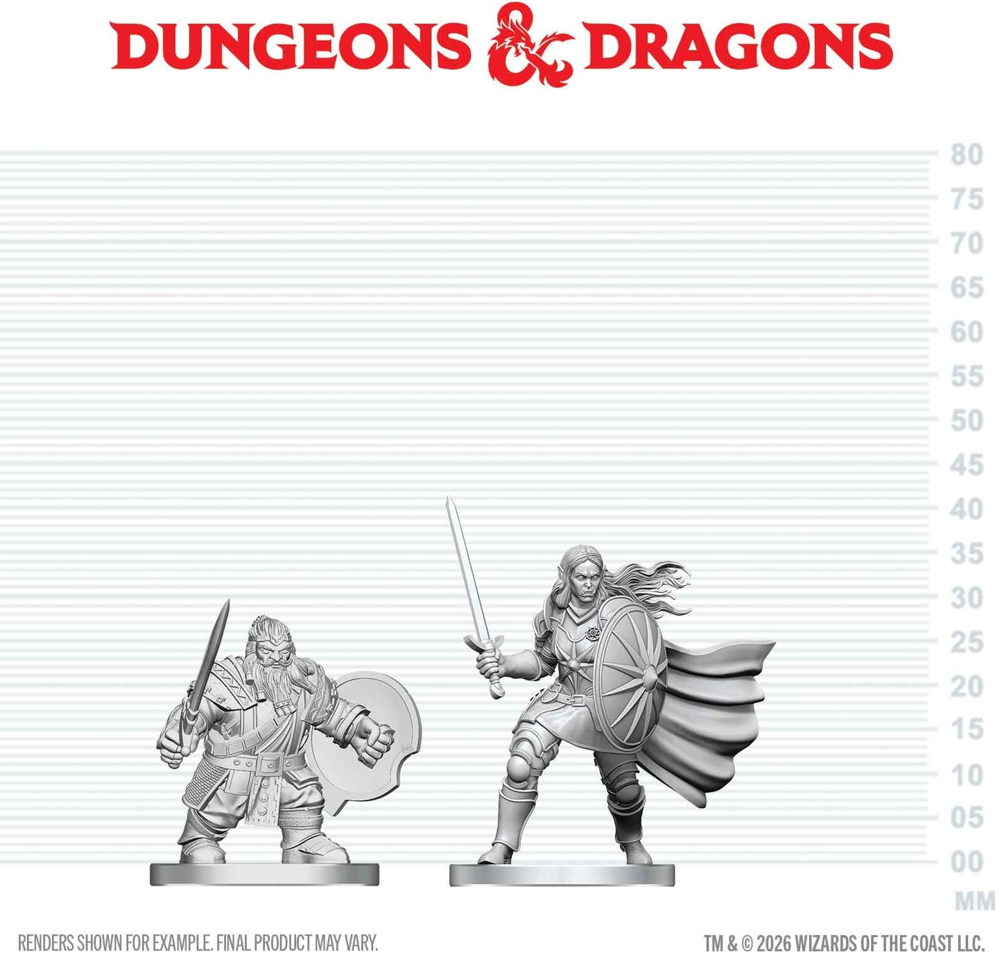 D&D Unpainted - Dwarf Fighter & Orc Paladin