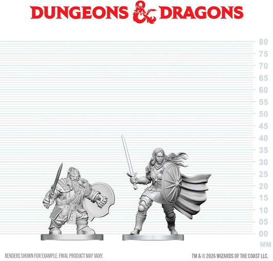 D&D Unpainted - Dwarf Fighter & Orc Paladin