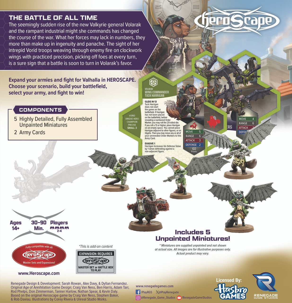 Heroscape - Rising Tide: Wing Commander Tuck Harrigan and Vorid Glidestrikers Army Expansion (PRÉCOMMANDE)