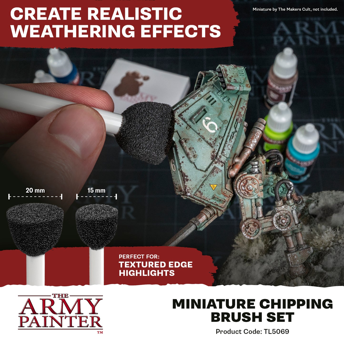 Army Painter Tools - Miniature Chipping Brush Set