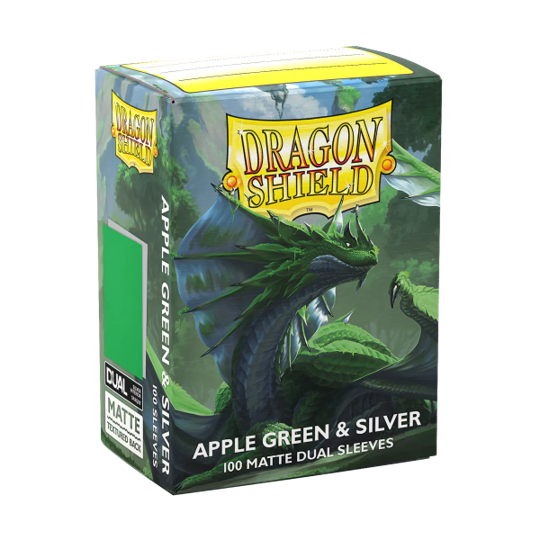 Dragon Shield Dual Matte Sleeves Apple Green & Silver 100CT