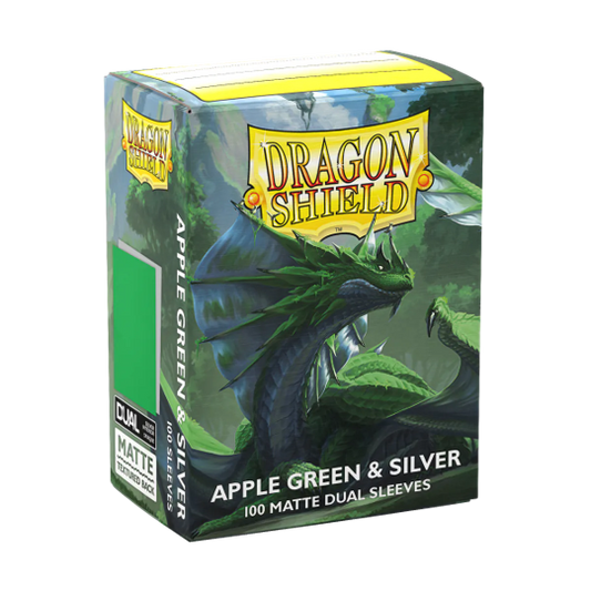 Dragon Shield Dual Matte Sleeves Apple Green & Silver 100CT