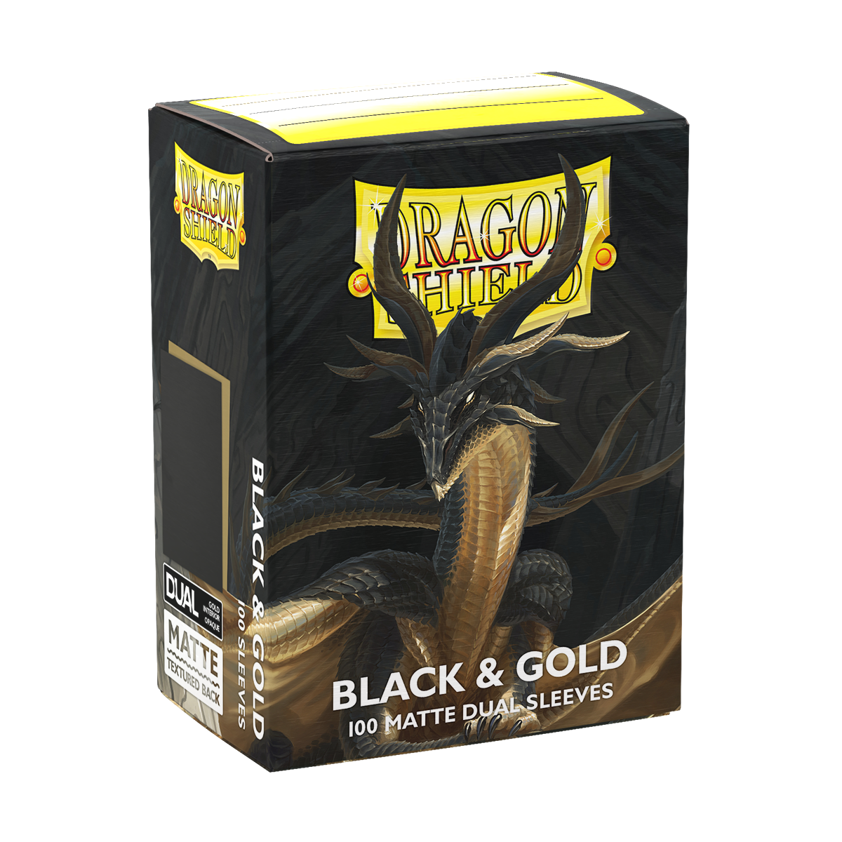 Dragon Shield Dual Matte Sleeves Black & Gold 100CT