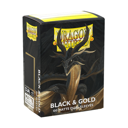 Dragon Shield Dual Matte Sleeves Black & Gold 100CT