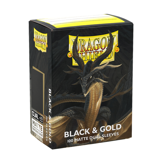Dragon Shield Dual Matte Sleeves Black & Gold 100CT