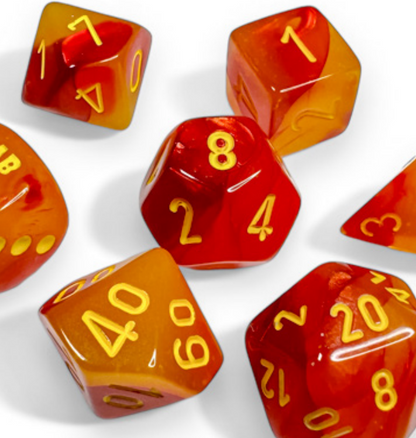 Chessex - Gemini Gellow Red/Yellow 7-Dice Set