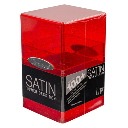 UP Satin Tower Glitter Deck Box Red 100+