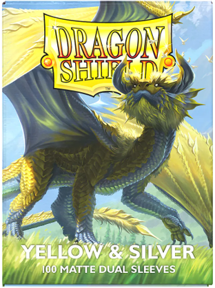 Dragon Shield Dual Matte Sleeves Yellow & Silver 100CT