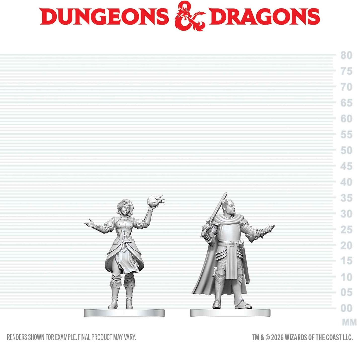 D&D Unpainted - Knight & Mage Apprentice