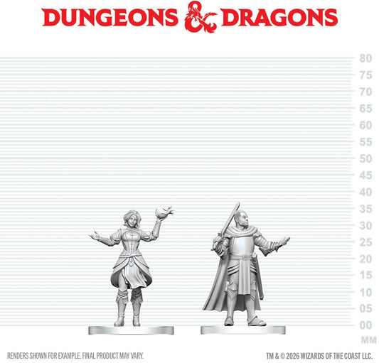 D&D Unpainted - Knight & Mage Apprentice