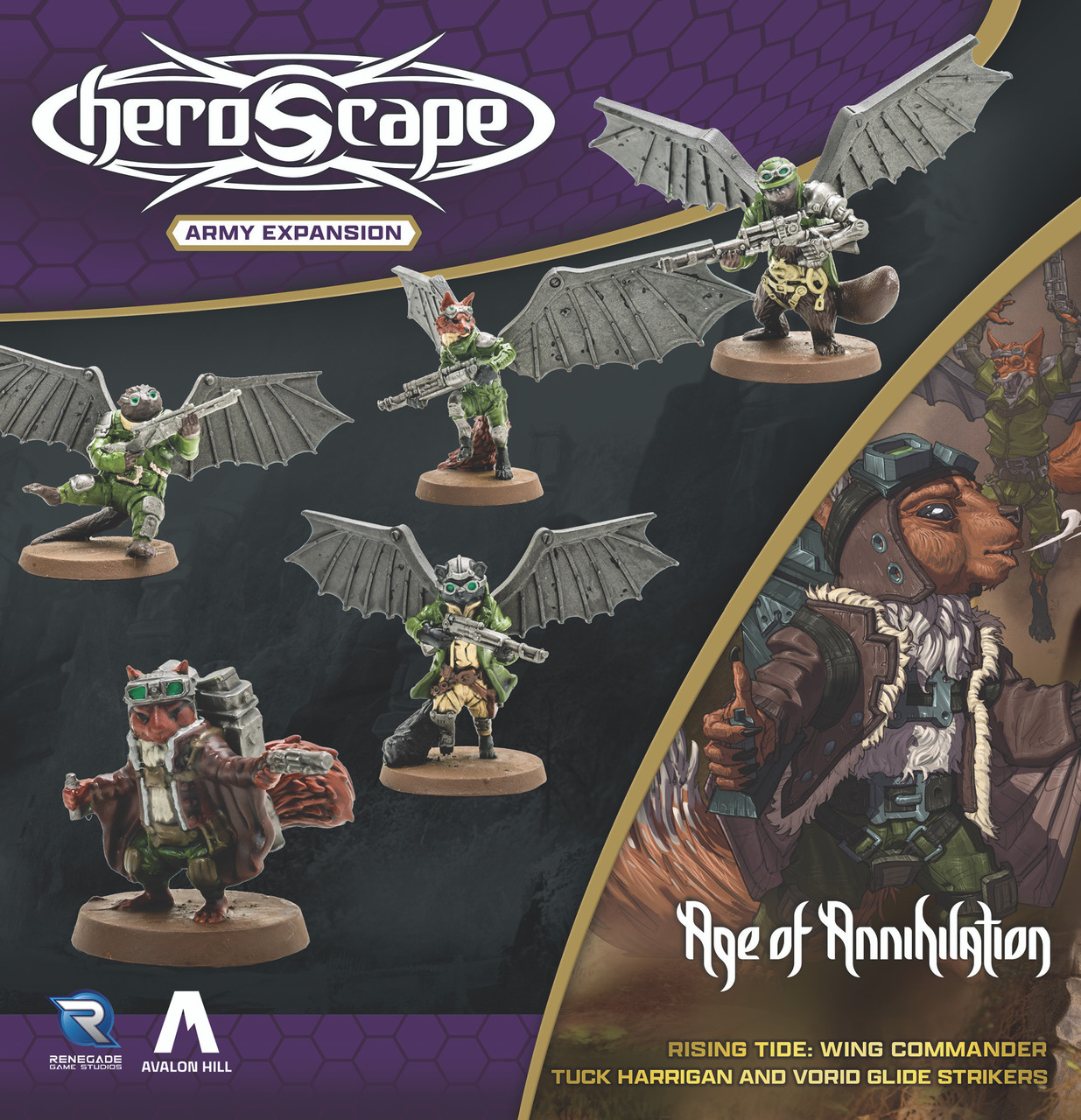 Heroscape - Rising Tide: Wing Commander Tuck Harrigan and Vorid Glidestrikers Army Expansion (PRÉCOMMANDE)