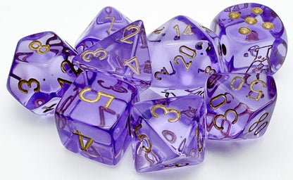 Chessex - Translucent Lavender/Gold 7-Dice Set