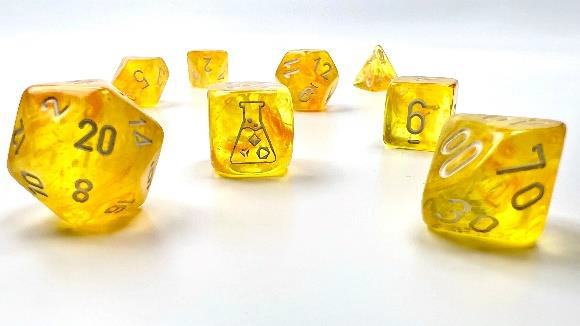Chessex - Borealis Canary/White 7-Dice Set