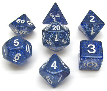 Koplow - Glitter Blue 7-Dice Set