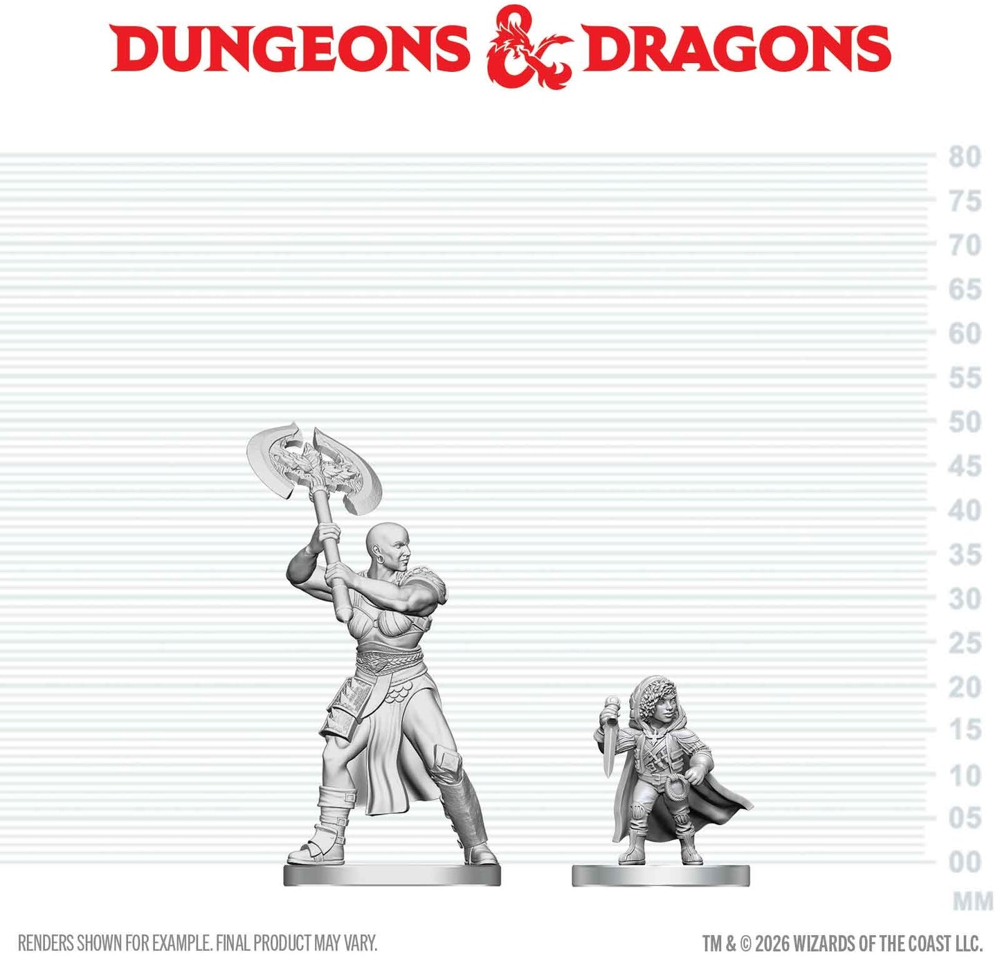 D&D Unpainted - Goliath Barbarian & Halfling Rogue