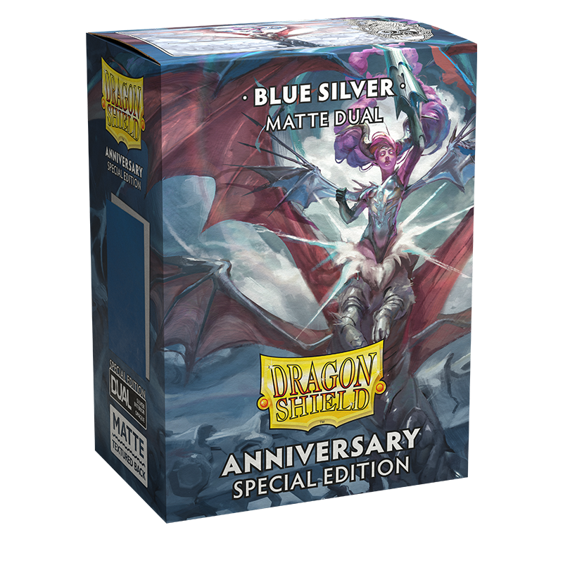 Dragon Shield Dual Matte Sleeves Anniversary Special Edition Blue Silver 100CT