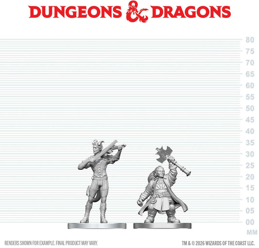 D&D Unpainted - Tiefling Bard & Dwarf Cleric
