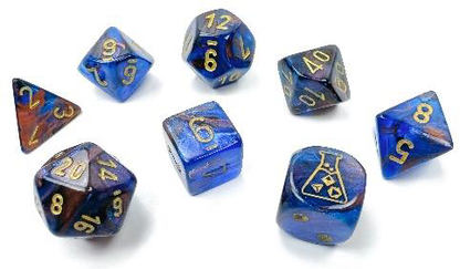 Chessex - Lustrous Azurite/Gold 7-Dice Set