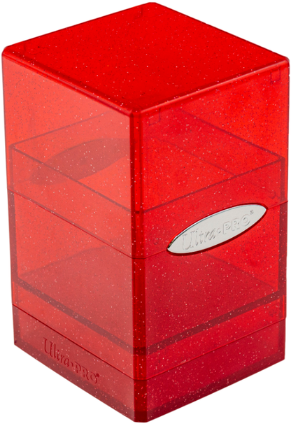 UP Satin Tower Glitter Deck Box Red 100+