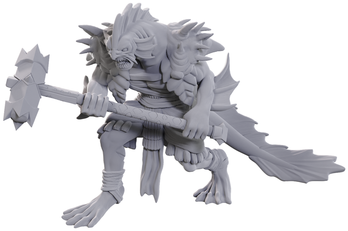 D&D Unpainted - Sahuagin Coral Smasher