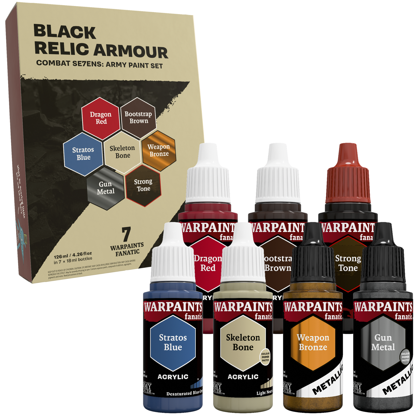 Combat Se7ens - Black Relic Armour Paint Set