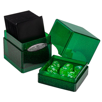 UP Satin Tower Glitter Deck Box Green 100+