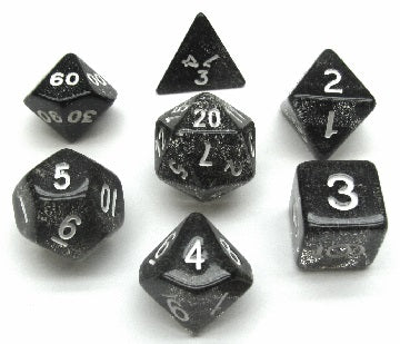 Koplow - Glitter Black 7-Dice Set