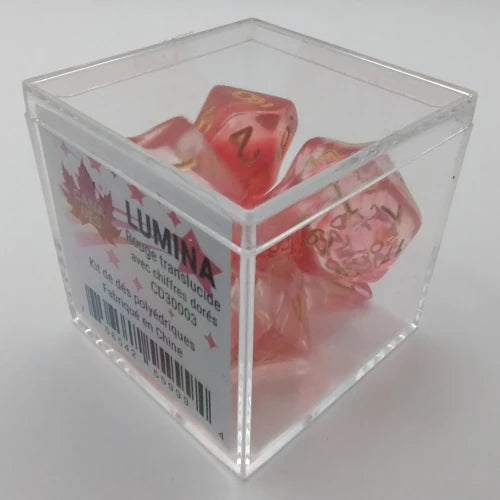 Lumina - Translucide Rouge/Doré 7-Dice Set