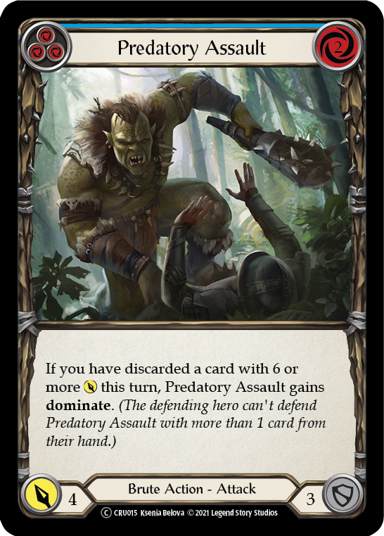 Predatory Assault (Blue) [U-CRU015] (Crucible of War Unlimited)  Unlimited Rainbow Foil