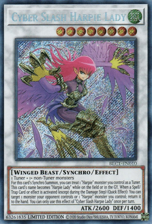 Cyber Slash Harpie Lady [BLC1-EN010] Secret Rare