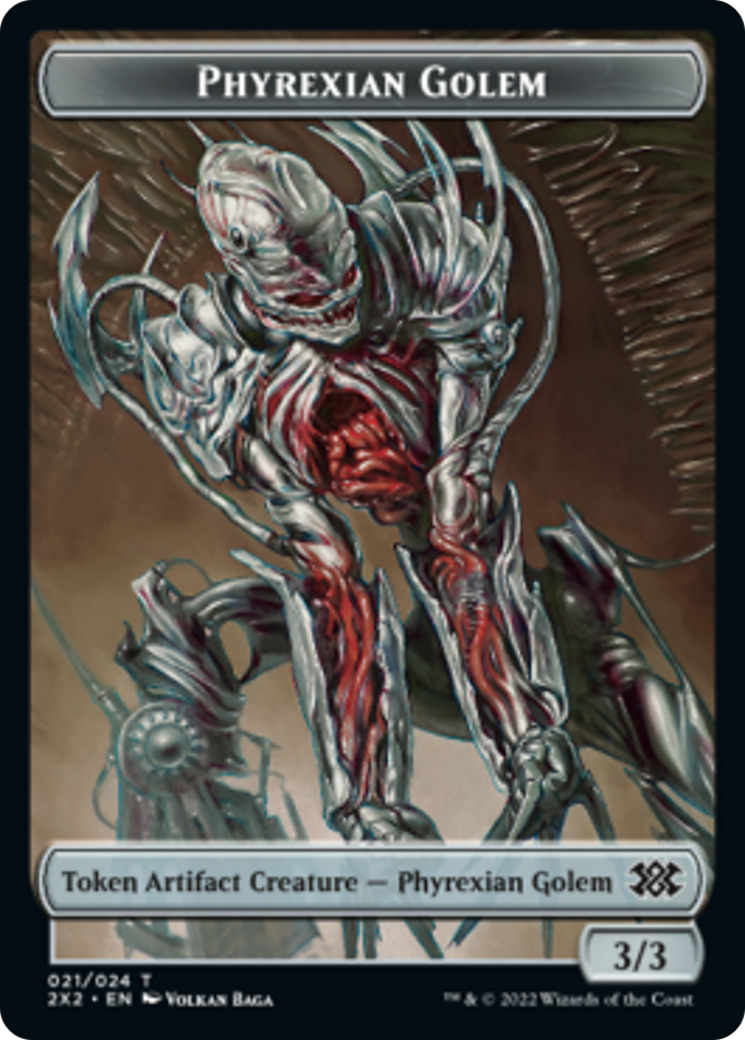 Zombie // Phyrexian Golem Double-sided Token [Double Masters 2022 Tokens]