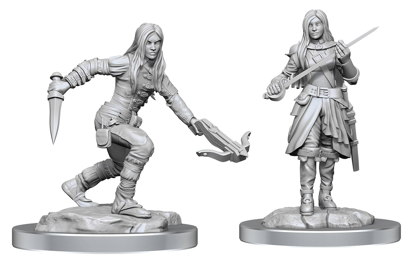 D&D Unpainted - Half-Elf Rogues Female