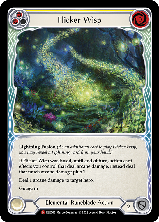 Flicker Wisp [ELE065] (Tales of Aria)  1st Edition Rainbow Foil